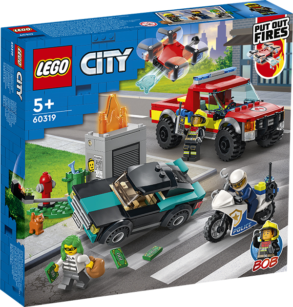 LEGO 60319 City fire Soccorso antincendio e inseguimento della polizia